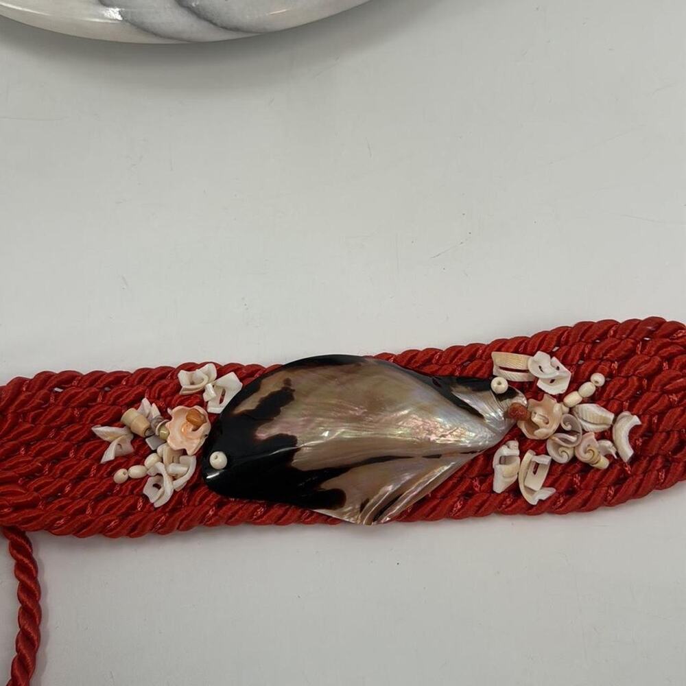 Vintage mermaidcore sea shell orange belt - Picture 4 of 5
